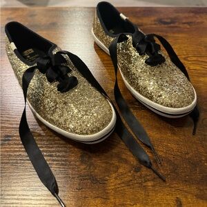 Kate Spade Gold Glittery Keds